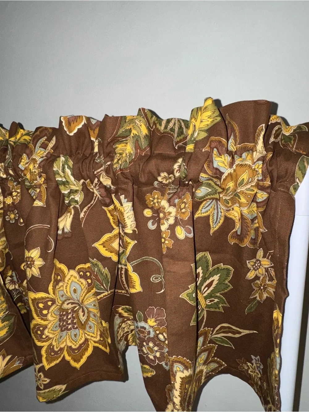New Set Of 2 Brown Floral Valance